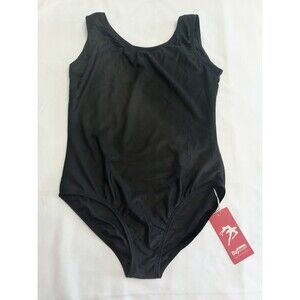 DayDance Classic Ballet Leotard Girls Size 160  12/14 Cotton Black Dance Leotard